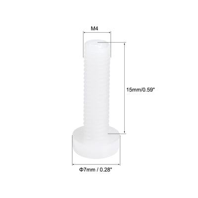 Harfington 50Pcs Nylon Phillips Machine Screws Bolts