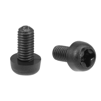 Harfington Threaded Nylon Phillips Cross Pan Head Machine Screws Bolts Black 20Pcs