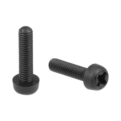 Harfington Threaded Nylon Phillips Cross Pan Head Machine Screws Bolts Black 20Pcs
