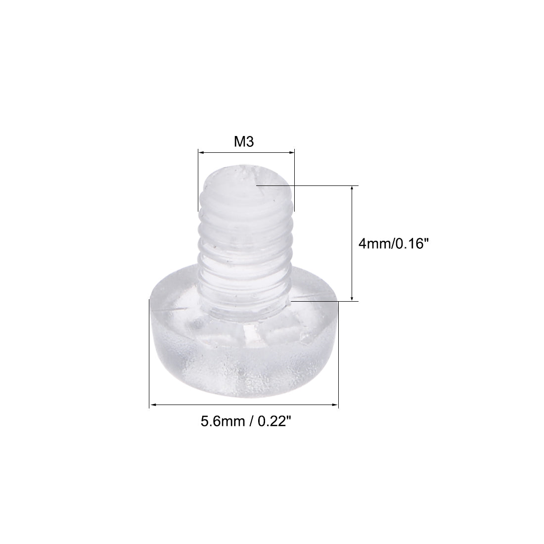 Harfington M3x4mm Plastic Screws PC Transparent Acrylic Phillips Cross Pan Hand Tighten Screw 20Pcs
