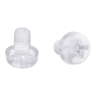 Harfington M3x4mm Plastic Screws PC Transparent Acrylic Phillips Cross Pan Hand Tighten Screw 20Pcs