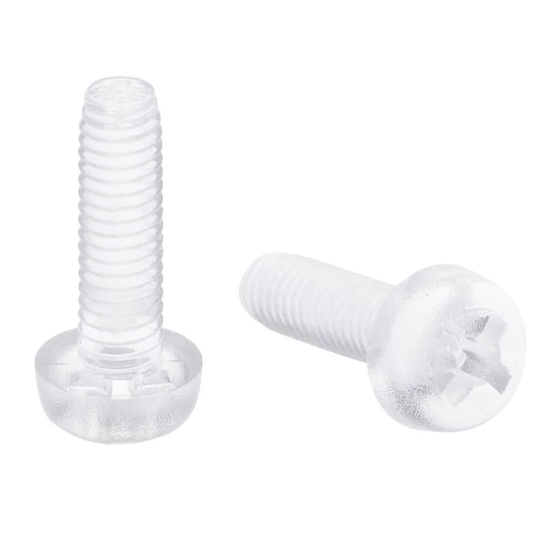 Harfington Plastic Screws PC Transparent Acrylic Phillips Cross Pan Hand Tighten Screw, 50Pcs