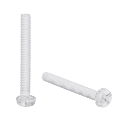 Harfington Plastic Screws PC Transparent Acrylic Phillips Cross Pan Hand Tighten Screw, 50Pcs