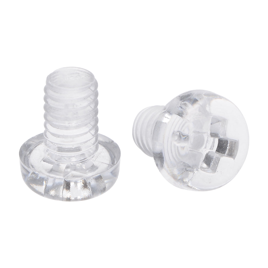 Harfington Plastic Screws PC Transparent Acrylic Phillips Cross Pan Hand Tighten Screw, 50Pcs