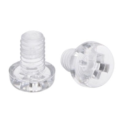 Harfington Plastic Screws PC Transparent Acrylic Phillips Cross Pan Hand Tighten Screw, 50Pcs