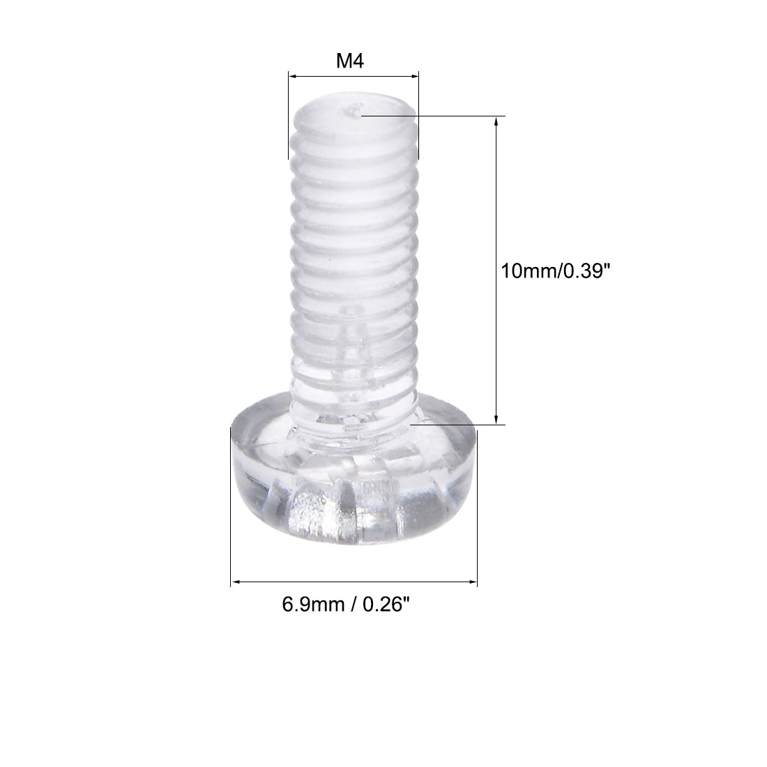 Harfington Plastic Screws PC Transparent Acrylic Phillips Cross Pan Hand Tighten Screw, 50Pcs