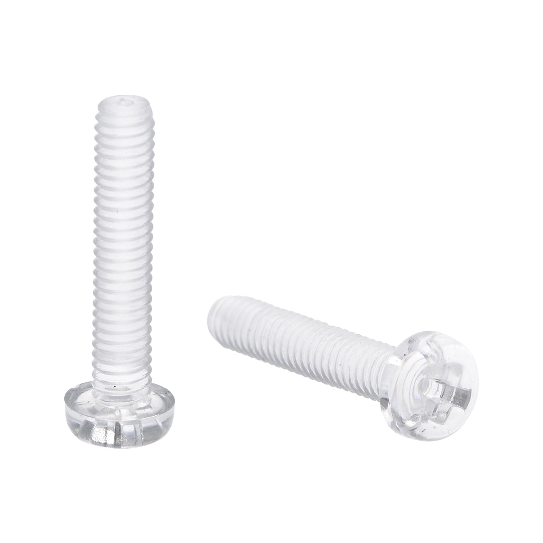 Harfington Plastic Screws PC Transparent Acrylic Phillips Cross Pan Hand Tighten Screw, 50Pcs