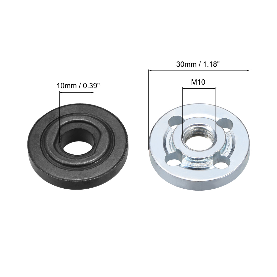 Harfington Angle Grinder Flange Nut, Replacement Electrical Fitting Part Inner Outer Lock Nuts for Makita G10SF3, 2 Sets