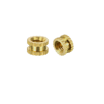 Harfington Female Thread Brass Knurled Threaded Insert Embedment Nuts, 50Pcs
