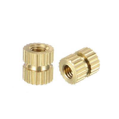 Harfington Female Thread Brass Knurled Threaded Insert Embedment Nuts, 50Pcs