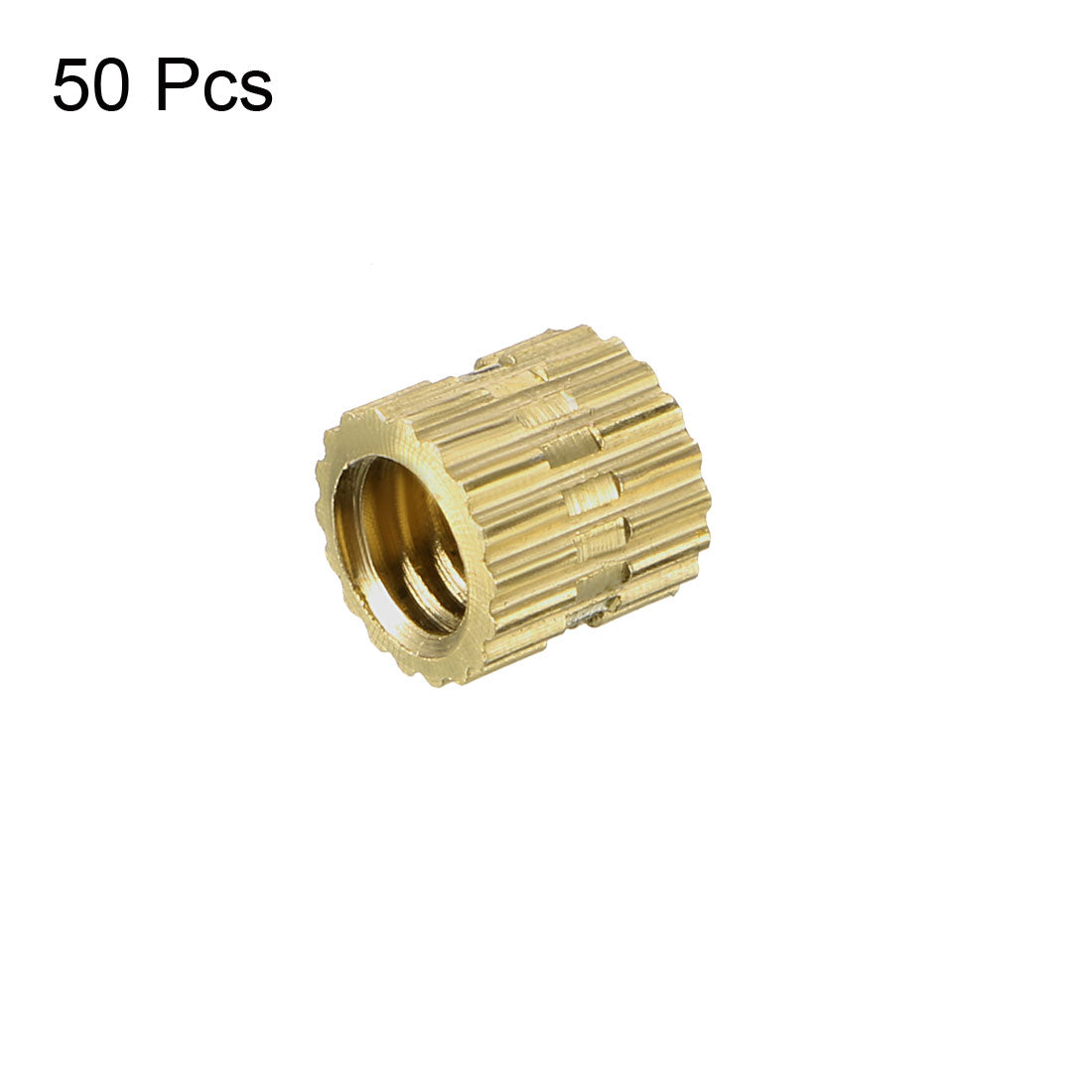 Harfington Female Thread Brass Knurled Threaded Insert Embedment Nuts, 50Pcs