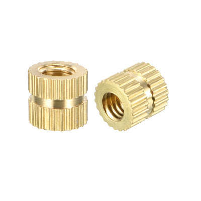 Harfington Female Thread Brass Knurled Threaded Insert Embedment Nuts, 50Pcs