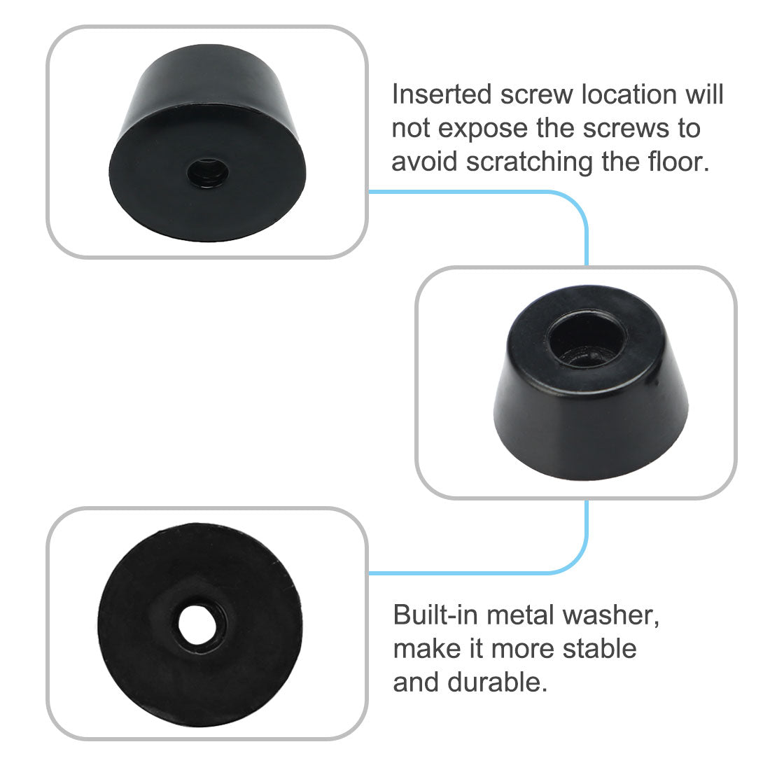Harfington 18pcs Rubber Feet Bumpers Furniture Sofa Desk Amplifier Speaker Cabinet Leg Pads, D24x20x13mm