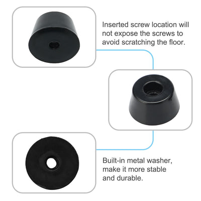 Harfington 18pcs Rubber Feet Bumpers Furniture Sofa Desk Amplifier Speaker Cabinet Leg Pads, D24x20x13mm