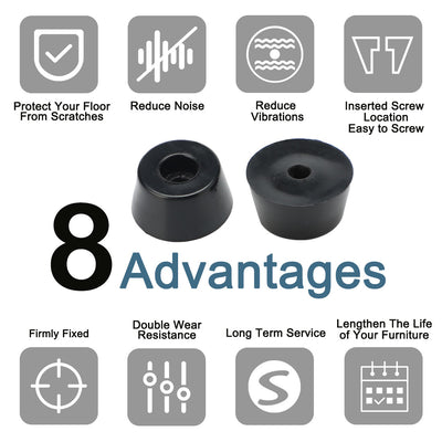 Harfington 18pcs Rubber Feet Bumpers Furniture Sofa Desk Amplifier Speaker Cabinet Leg Pads, D24x20x13mm