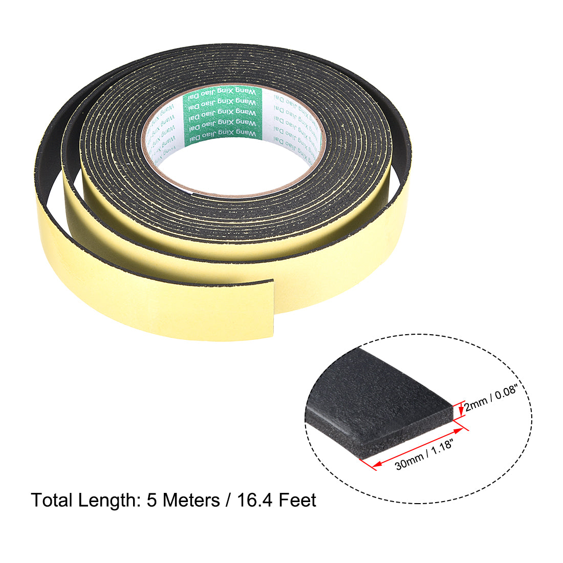 Harfington Foam Seal Tape, Adhesive Weather Strip 2pcs