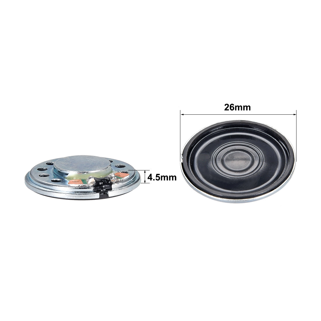 Harfington 0.5W 8 Ohm DIY Audio Speaker Loudspeaker 26mm Round Shape 2pcs