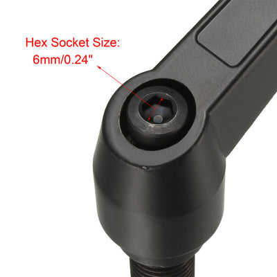 Harfington Handles Adjustable Clamping Lever Thread Ratchet Male Threaded Stud 2Pack