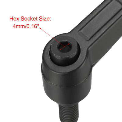 Harfington Handle Adjustable Clamping Lever Thread Push Button Ratchet Male Threaded Stud