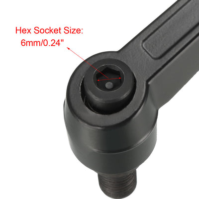 Harfington Handle Adjustable Clamping Lever Thread Push Button Ratchet Male Threaded Stud