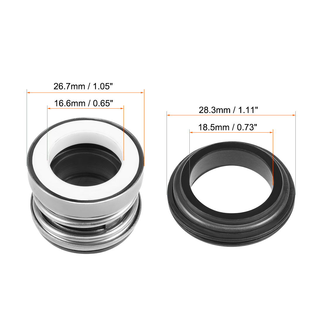 Harfington Mechanical Shaft Seal Replacement for Pool Spa Pump 2pcs 104