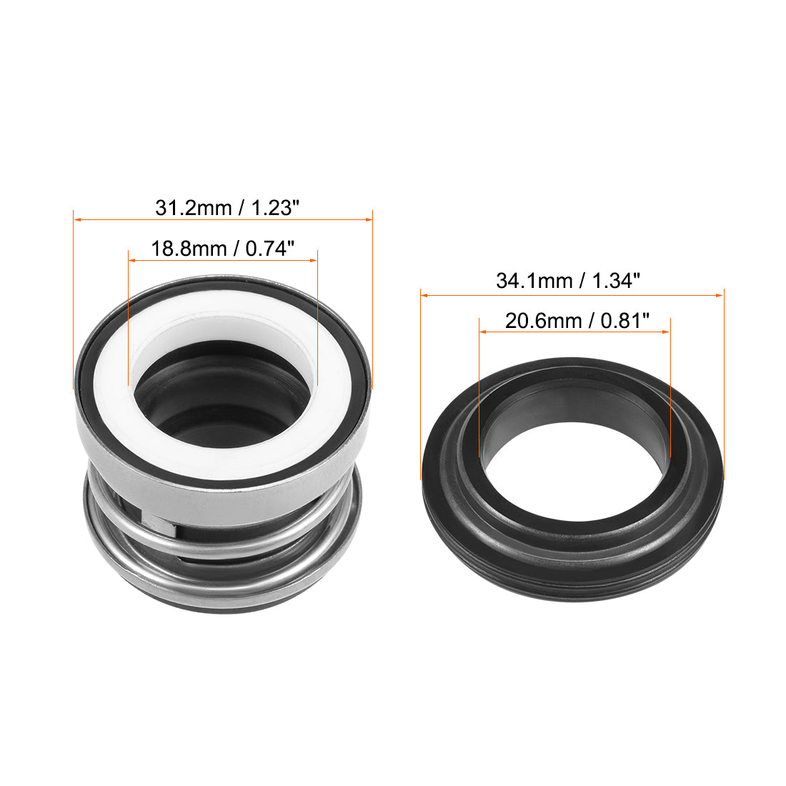 Harfington Mechanical Shaft Seal Replacement for Pool Spa Pump 2pcs 104