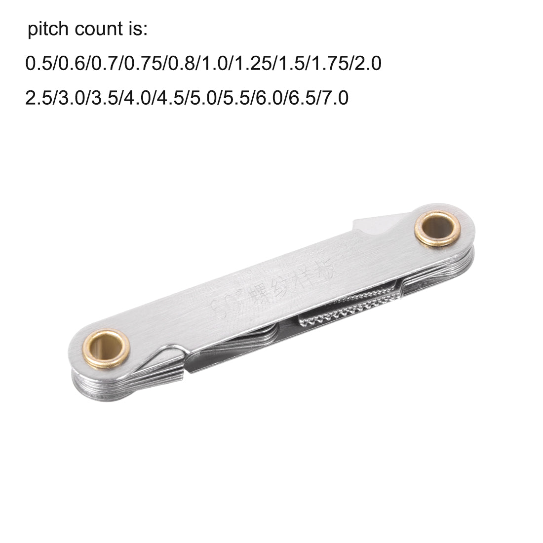 Harfington Screw Thread Pitch Cutting Gauge Tool Metric 60 Degree 0.5-7.0mm Stainless Steel 2pcs