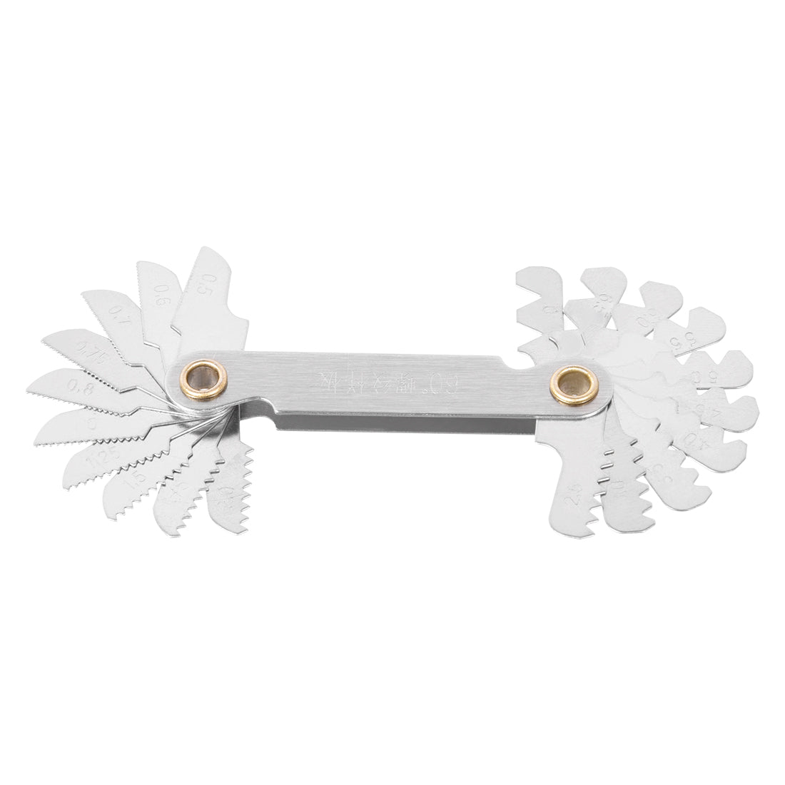 Harfington Screw Thread Pitch Cutting Gauge Tool Metric 60 Degree 0.5-7.0mm Stainless Steel