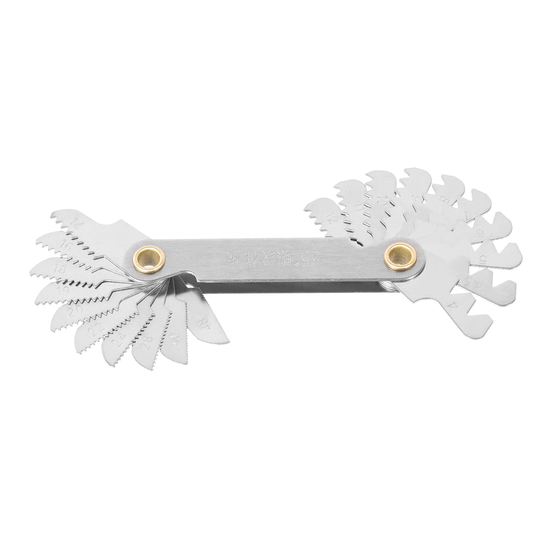 Harfington Screw Thread Pitch Cutting Gauge Tool Imperial 55  Degree 4-48 Stainless Steel