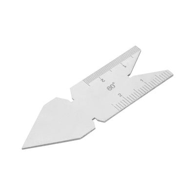Harfington Center Gage 60 Degree Thread Cutting Angle Gage Stainless Steel Measure Tool, Thread Pitch Increment 0.1/ 0.05mm