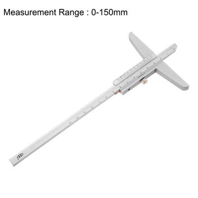 Harfington 0-150mm Depth Vernier Caliper Micrometer Gauge Measuring Tool 0.02mm Resolution