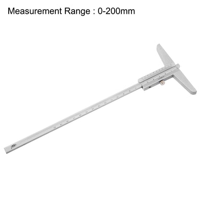 Harfington 0-200mm Depth Vernier Caliper Micrometer Gauge Measuring Tool 0.02mm Resolution