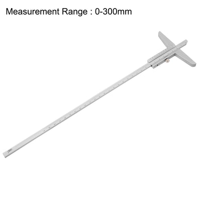 Harfington 0-300mm Depth Vernier Caliper Micrometer Gauge Measuring Tool 0.02mm Resolution