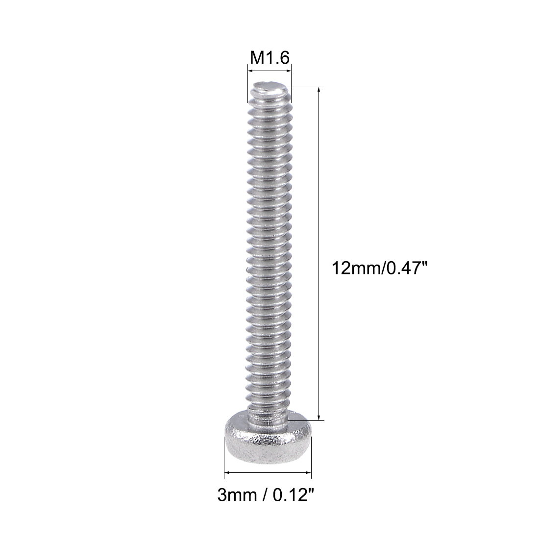 Harfington Machine Screws Pan Phillips Cross Head Screw 304 Stainless Steel Fasteners Bolts 100Pcs