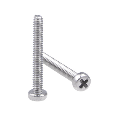 Harfington Machine Screws Pan Phillips Cross Head Screw 304 Stainless Steel Fasteners Bolts 100Pcs