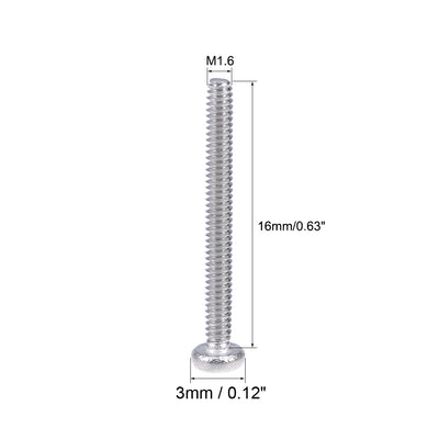 Harfington Machine Screws Pan Phillips Cross Head Screw 304 Stainless Steel Fasteners Bolts 50pcs