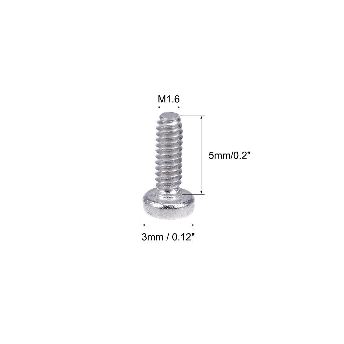 Harfington Machine Screws Pan Phillips Cross Head Screw 304 Stainless Steel Fasteners Bolts 100Pcs