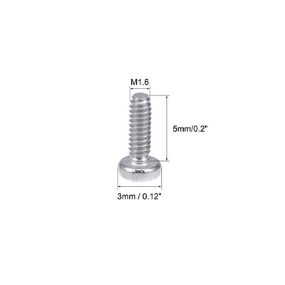 Harfington Machine Screws Pan Phillips Cross Head Screw 304 Stainless Steel Fasteners Bolts 100Pcs