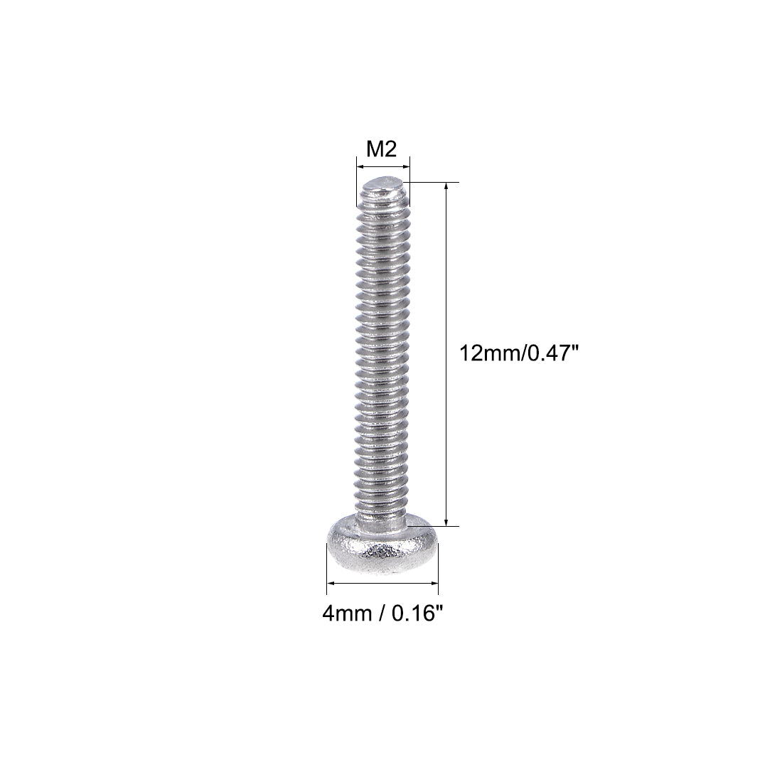 Harfington Machine Screw Pan Phillips Head Screw 304 Stainless Steel Fasteners Bolt 100Pcs