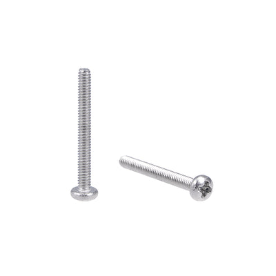 Harfington Machine Screws Pan Phillips Cross Head Screw Stainless Steel Fasteners Bolts, 60Pcs