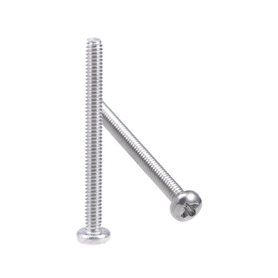 Harfington Machine Screws Pan Phillips Cross Head Screw Stainless Steel Fasteners Bolts, 60Pcs