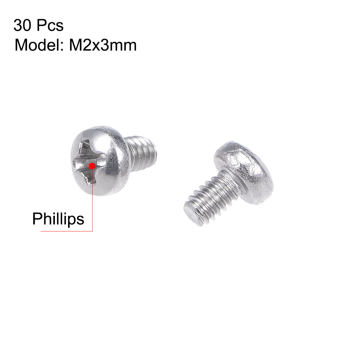 Harfington Machine Screws, Phillips Head Screw 304 Stainless Steel Fasteners Bolts 30Pcs