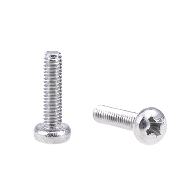 Harfington Machine Screws Pan Phillips Head Screw Stainless Steel Fasteners Bolts, 100Pcs