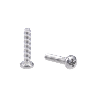 Harfington Machine Screws Pan Phillips Cross Head Screw Stainless Steel Fasteners Bolts, 60Pcs