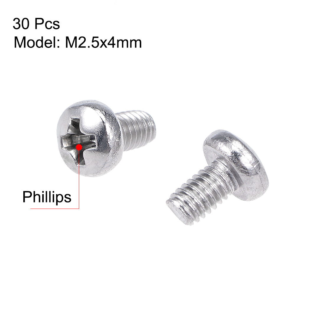 Harfington 30Pcs Pan Phillips Cross Head Machine Screws