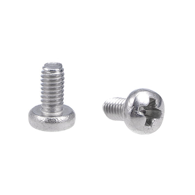 Harfington Machine Screws Pan Phillips Head Screw Stainless Steel Fasteners Bolts, 100Pcs