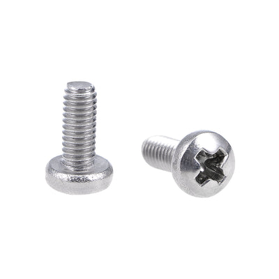 Harfington Machine Screws Pan Phillips Head Screw Stainless Steel Fasteners Bolts, 100Pcs