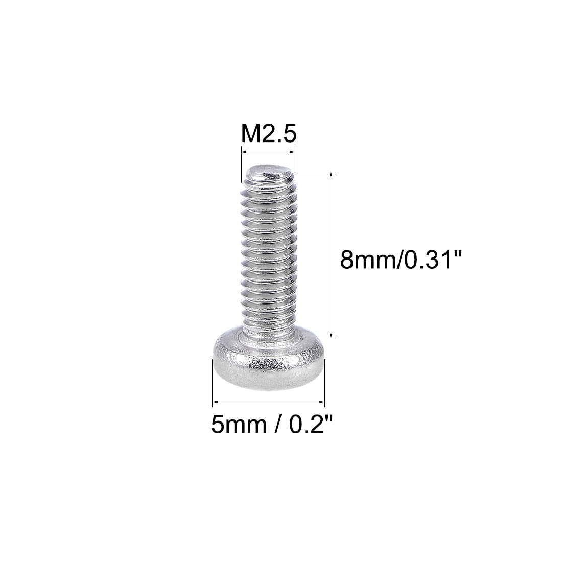 Harfington Machine Screws Pan Phillips Head Screw Stainless Steel Fasteners Bolts, 100Pcs