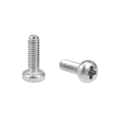 Harfington Machine Screws Pan Phillips Head Screw Stainless Steel Fasteners Bolts, 100Pcs