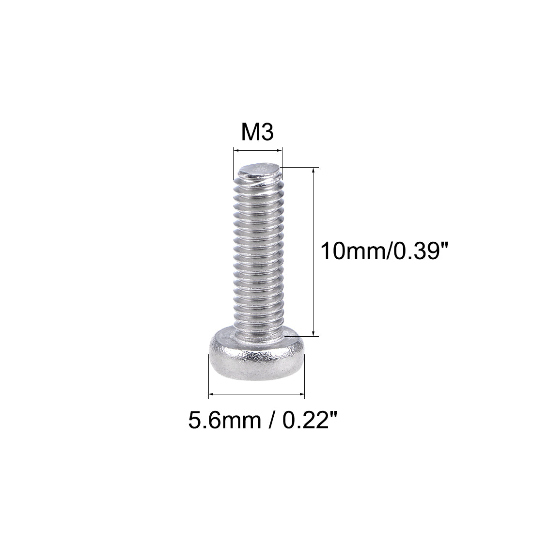 Harfington Machine Screws Pan Phillips Head 304 Stainless Steel Fasteners Bolts 100Pcs